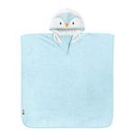 Tommee Tippee Splashtime Hooded Poncho Towel, Highly Absorbent and Super Soft Microfibre Material, Hypoallergenic, 2-4 Years, Percy the Penguin Grofriend, Blue