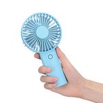 Mini Portable Handheld Fan with 4400 mAh Rechargeable Battery, 3 Speeds Personal Handle Fans Indoor and Outdoor USB Electric Fan for Office Home Sport Camping and Travel, Ultra Quiet (Sky Blue)