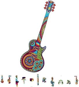 ZenChalet - Guitar Shaped Jigsaw Puzzles 500 Pieces - Inspiring Wood Cut Puzzles, Great for Gifts or Family Night - Unique Music Puzzle, Rompecabezas para Adultos