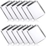 12 Pcs Baking Sheet Stainless Steel Cookie Sheet 7.1 x 5.1 Inch Small Metal Sheet Pans Professional Rectangle Oven Trays Kitchen Baking Cooking Oven and Toaster, Dishwasher Safe