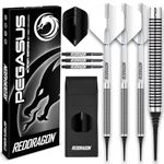 RED DRAGON Pegasus Soft Tip Darts Set - 18 gram - White Stems and White Flights