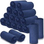 SmoothNovelty 18 Pieces Soft Fleece Blankets Bulk 50 x 60 Inch Lightweight Flannel Blanket Plush Throw Blankets for Wedding Sofa Home Outdoor Couch Bed Gifts(Dark Blue)