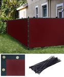 FREDDO-Privacy Screen Fence Heavy Duty Shade Net with Polyester Band, Brass Eyelets & Tie Cords (Burgundy Color, 7 ft 8 in X 50 ft)