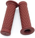 surpassme Motorcycle Grips Non Slip Rubber Bar End Thruster Grip 7/8" 22mm 24mm Motorcycle Comfort Hand Handlebar Grip Thruster Grip for ATV Harley Honda Triumph Yamaha Kawasaki CG125 CB400 (Brown)