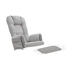 5PCS Velvet Glider Rocker Replacement Cushions with Ottoman Cushion Storage Pocket for Indoor Nursery Glider Rocking Chair,Light Gray