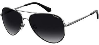 Polaroid Sunglasses PLD 6012/N/NEW Polarized Pilot Sunglasses, Ruthenium, 56mm, 14mm