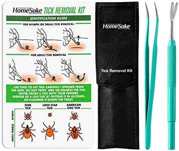 Tick Remover Tool & Tweezer Set for Dogs, Cats & Humans – Stainless Steel Tick Removal Kit with Storage Pouch & Free Tick ID Card – Safe & Effective Tick Puller