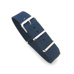 Military Dark Blue NATO Watch Band Nylon Fabric Infantry Strap G10 4 Rings 20mm Divers Heavy Duty Strong