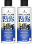 Bastion Coffee Machine Descaler & Cleaner - 4 Uses. (2 Bottles) Universal Descaling Solution Compatible with Keurig, Nespresso, Delonghi and All Single Use Coffee and Espresso Machines