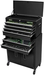Sealey Siegen Tool Kit with 6 Drawer Top Chest and Rollcab 247pc, Ball Bearing Slides - S01267, Black