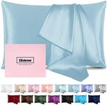 Silk Pillowcase for Hair and Skin Mulberry Silk Pillowcase Soft Breathable Smooth Both Sided Natural Silk Pillowcase with Zipper Beauty Sleep Silk Pillow Case 1 Pack for Gift(King,Baby Blue)