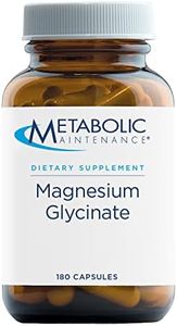 Metabolic Maintenance Magnesium Glycinate - Absorbic Acid & Ascorbyl Palmitate Vitamin C Supplement - Magnesium Bisglycinate 125mg Supplement to Support Muscle & Nerve Function (180 Capsules)