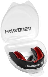 Hayabusa Combat Sports Mouth Guard Youth, Kids and Adult Sizes Comes With Case - Black/Red, Adult