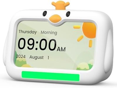 Mitoart Kids Alarm Clock - OK to Wake Clock for Toddlers,7 Inch Sleep Training Clocks with Red/Green Lights, 8 Natural Sounds & 2 Levels Night Lights for Children.