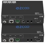 ROFAVEZCO HDMI Extender Over Ethernet 4k 60HZ Uncompressed 18G/BPS Over Single Cat5/6 up to 40m(165ft), RS232+POE+IR+HDCP2.2, HDR CEC EDID Management.