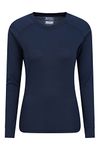 Mountain Warehouse Talus Womens Long Sleeves Baselayer Top - Thermal Underwear, Lightweight Ladies Tee Shirt, Breathable, Easy Care - for Navy 16