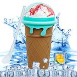 Hawgeylea Slushie Cup, Quick Frozen Magic Plus Maker, Freeze Milkshake/Juic Slushy, Reusable Slush Squeeze for Family DIY Homemade Machine Children Kids ( Brown)