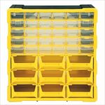 Alkon Component Organiser With Bins And Drawers (Aco9B30D) Small Parts Storage|Jewellery|Craft|Sewing Cabinets|Screws|Nuts|Bolts|Power Tool Organiser|Diy|Clinic|Hospital|9 Bins And 30 Drawers,Yellow