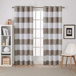 Exclusive Home Curtains Surfside Grommet Top Panel Pair, Taupe, 54x84, 2 Piece