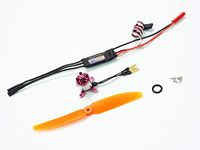 Dancing Wings Hobby 1S 2S Micro Power Combo Pack with Motor,ESC,Propeller,Prop Saver Used for Fixed Wing Micro Indoor Airplane F3P Model Power Supply (AFM1308SV-2S)