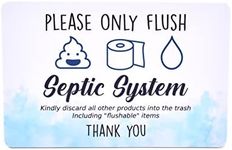 Septic System Adhesive Sign - Stylish Plaque for Toilet, Bathroom, W.C, Septic Tank