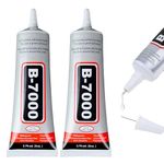 B7000 Glue - Multi Functional Glue Transparent Paste Adhesive - Super Glue for Jewelry Metal Stone Glass Wood Fabric (25mL, 2Pcs)