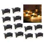 BRITSPEAR plastic Waterproof LED Solar Powered Deck Stair Outdoor Light for Railing, Wall Garden,Pathway, Backyard, Patio, and Balcony Decoration (12)