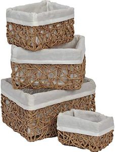 Paper Rope Storage Utilities Baskets Totes Set of 4 Beige