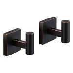 KOKOSIRI Robe Hooks Bathroom Towel Coat Hook for Bath Kitchen Hardware Wall Mounted, 2 Pack Oil Rubbed Bronze Stainless Steel B1013ORB-P2