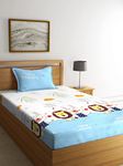 Home Sizzler 144 Tc Microfibre Kid'S Lion & Cat Single Bedsheet With 1 Pillow Cover, Multicolor