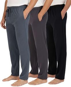 Real Essentials 3 Pack: Mens Big & Tall King Size Pajama Pants Cotton Soft Pajamas Men Flannel Bottoms Fleece Buffalo Plaid Pj Lounge Pants Sleepwear Pijamas Hombres Woven - Set 5, 3X