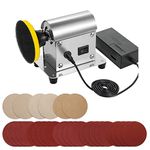 Winartton Electric Resin Polishing Machine, Resin Sanding and Polishing Kit Sander, 90W 7-Speed 24V, Including 26 PCS Sandpaper Resin Grinding Polisher Supplies, Epoxy Casting Tools for Resin Molds