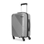 American Tourister Ivy Nxt 55Cm Small Hardside Polycarbonate 4 Wheel Spinner Cabin Suitcase with Multi-Stage Telescopic Trolley and Mounted TSA Lock for Women & Men - Silver