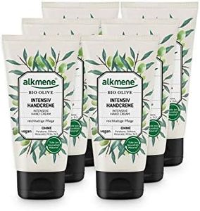 alkmene Crema hidratante de manos con oliva orgánica - crema reparadora de manos - libre de siliconas, parabenos y PEGs, SLS y SLES - cuidado de la piel (6x 75 ml)