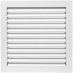 12x12'' Galvanized Outdoor Weather Proof Louver - White Air Vent with Screen Mesh - HVAC Grille