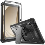 Fintie Shockproof Case for Samsung Galaxy Tab A9 8.7 Inch 2023 Model (SM-X110/X115/X117), Tuatara Rugged Unibody Hybrid Full Protective Bumper Kickstand Cover w/Built-in Screen Protector, Black