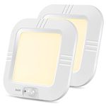 Battery Operated LED Ceiling Lights, ANOTEK 5.9inch 48LED Battery Powered Ceiling Light 180LM 3000K Battery Powered Motion Sensor Light for Hallway Entrance Basement Garages,Warm White,2-Pack