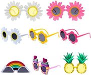 Party Sunglasses 8 Pack, Party Favors Glasses, Hawaiian Eyewear Party Fancy Dress Costume Photo Booth Props, Party Bag Fillers for Kids Funky Glasses for Graduation, Birthday, Festival Accessories