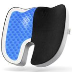 FOVERA Cool Gel & Memory Foam Coccyx Cushion | Orthopedic Seat Cushion for Chair, Car Seat Cushions, Memory Foam Sitting Pillow for Tailbone, Sciatica & Back Pain Relief (Universal, Mesh Black)