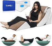 Lunix LX5 4pcs Orthopedic Bed Wedge Pillow Set, Post Surgery Memory Foam for Back, Leg Pain Relief, Adjustable Sitting Pillow, Acid Reflux and GERD for Sleeping, with Hot Cold Pack, Brown/White