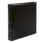 goldbuch 31 385 Photo Album Classic with 100 White Pages and Glassine Dividers, Photo Book with Faux Leather Cover and Gold Embossing, Album for Gluing, Memory Album 30 x 31 x 6 cm, Black