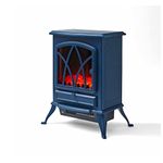 Warmlite WL46018MB Stirling Portable Electric Fire Stove Heater with Realistic LED Flame Effect, Adjustable Thermostat, Overheat Protection, 2000W, Midnight Blue,One Size