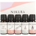 Nikura Winter Fragrance Oil Gift Set - 5 x 10ml | Perfect for Diffusers for Home, Soap & Candle Making, Wax Melts, Burners | for use in Bath Bombs, Perfume Scents | Vegan & UK Made Essential Oils