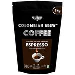COLOMBIAN BREW COFFEE Colombian Brew Arabica Espresso Filter Coffee Powder, Roast & Ground Strong, 1kg