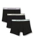 Emporio Armani Men's Stretch Cotton Core Logoband 3-Pack Boxer, Black/Black/Black, L (Pack of 3)