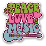 2 x 10cm/100mm Love Peace Music Vinyl SELF Adhesive Sticker Decal Laptop Travel Luggage Car Bike Sign Fun #5939