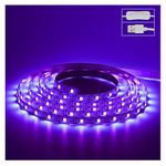 UV Black Light LED Strips, 6.6ft/2M UV Light, 120 Lamp Beads, USB Cable 1.5m LED Black Light Strip, DC5V 10W Flexible Blacklight strip lights, UV Light Strip for Indoor, TV Decor, Party, Halloween