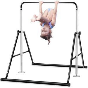 BangTong&Li Gymnastics Bar for Kids Height Adjustable Horizontal Bar Folding Gymnastics Junior Training Bar for Home Gymnastics Equipment (Black)