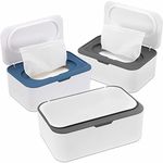 NOVWANG 3 Pack Baby Wipes Dispenser Wipe Holder with Lids, Keeps Wipes Fresh, Refillable Wipes Container with Sealing Design, Bathroom Tissues Wipes Case Box