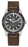 Rado Men's Captain Cook Leather Swiss Automatic Watch, Gray, Gray, Automatic Watch